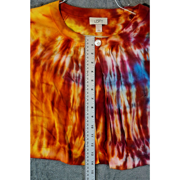 Ann Taylor LOFT Women’s Tie-Dye Top Small Cotton Button Front - Picture 7 of 7